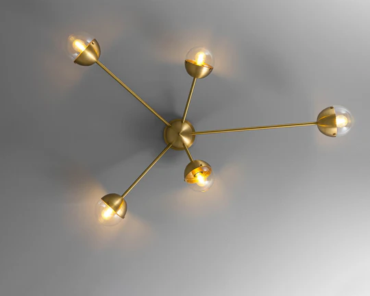 Plafonnier Molecule Spark à structure radiale et diffuseurs demi-sphère par Schwung Plafonnier Molecule Spark à structure radiale et diffuseurs demi-sphère par Schwung – Image 5