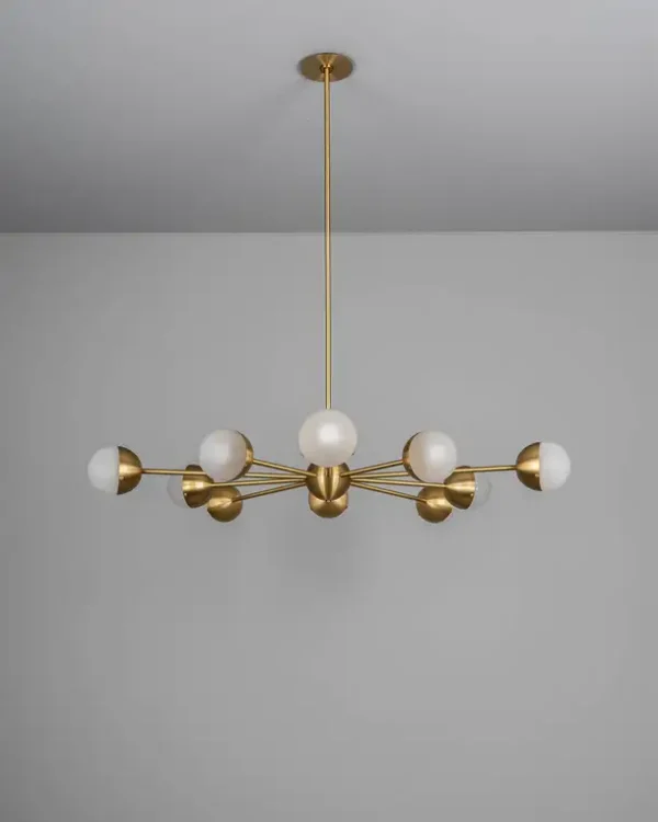 Suspension Molecule Spark Ronde 10 avec globes bicolores en verre et métal par Schwung – vue 2
