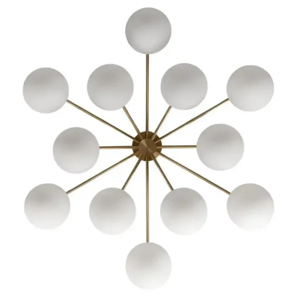 Plafonnier Orion rond avec globes en verre opalin par Schwung