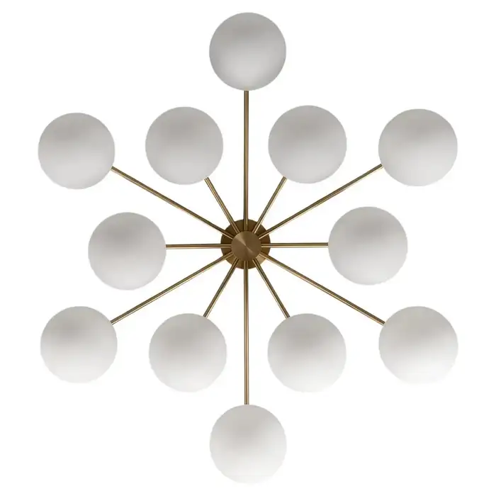 Plafonnier Orion rond avec globes en verre opalin par Schwung
