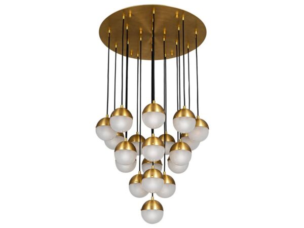 Suspension Molecule Cluster 19 en cascade de globes bicolores par Schwung