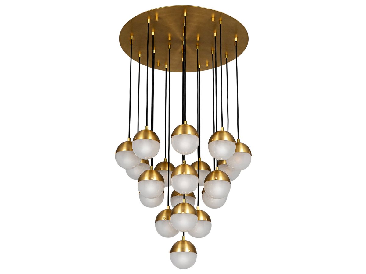 Suspension Molecule Cluster 19 en cascade de globes bicolores par Schwung