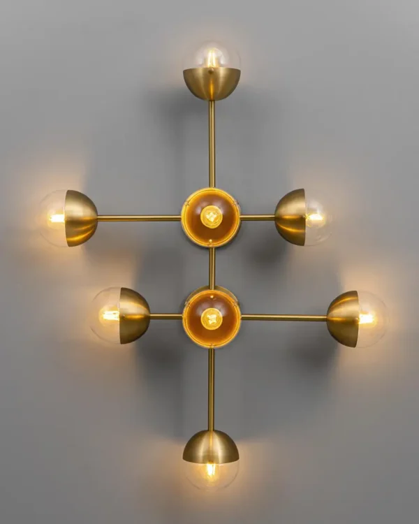 Plafonnier Molecule 8 à structure symétrique et globes en verre par Schwung – vue 6