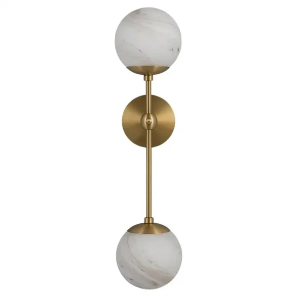 Applique murale Armstrong Dual à structure verticale et globes en verre par Schwung