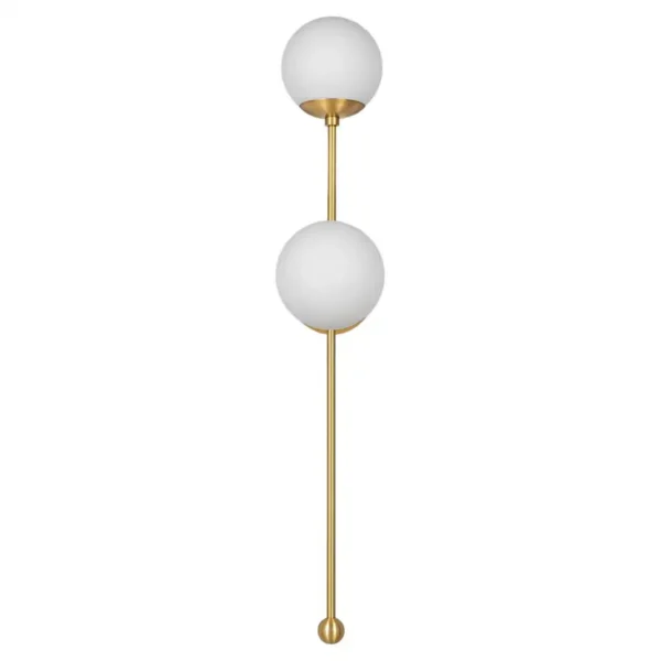 Applique murale Globe Dual à double globe en verre et tige verticale par Schwung