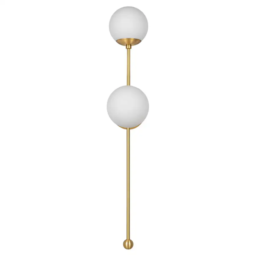 Applique murale Globe Dual à double globe en verre et tige verticale par Schwung