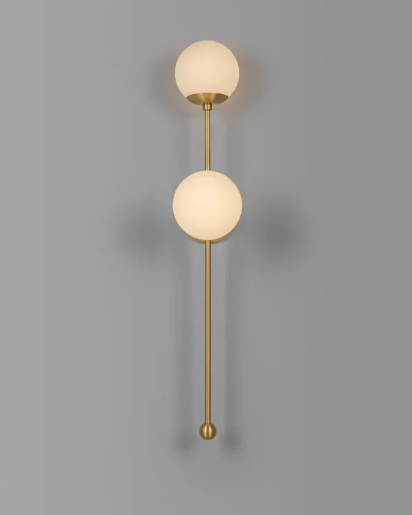 Applique murale Globe Dual à double globe en verre et tige verticale par Schwung – vue 2