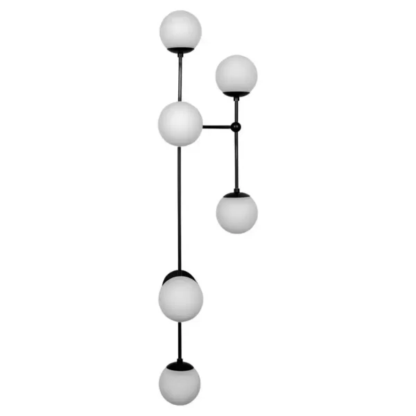 Plafonnier Armstrong 6 à structure équilibrée et globes en verre par Schwung