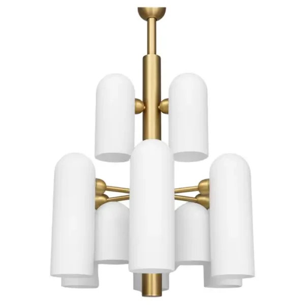 Suspension Odyssey 12 en verre opale par Schwung