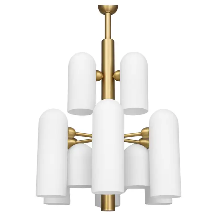 Suspension Odyssey 12 en verre opale par Schwung