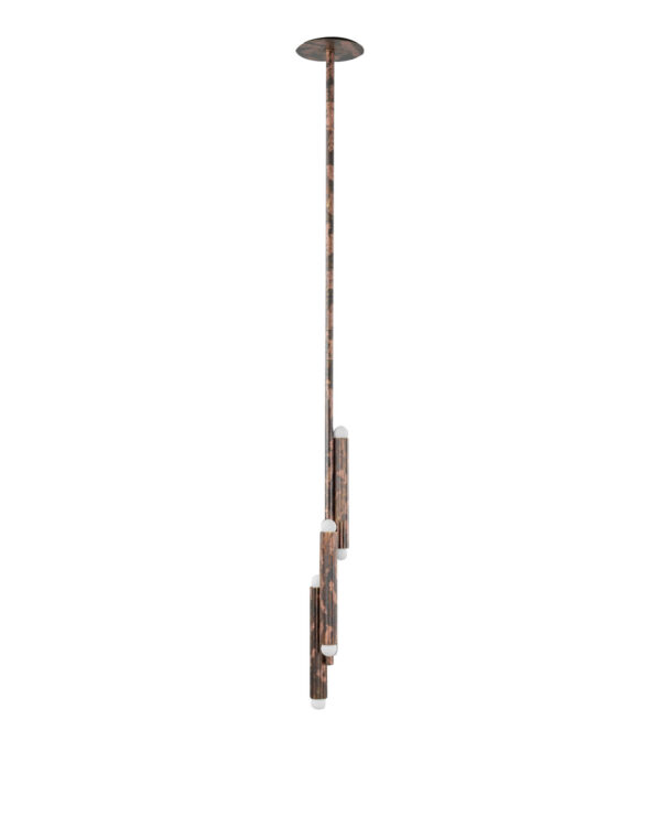Suspension Vesta à structure cannelée avec diffuseurs aux extrémités par Schwung