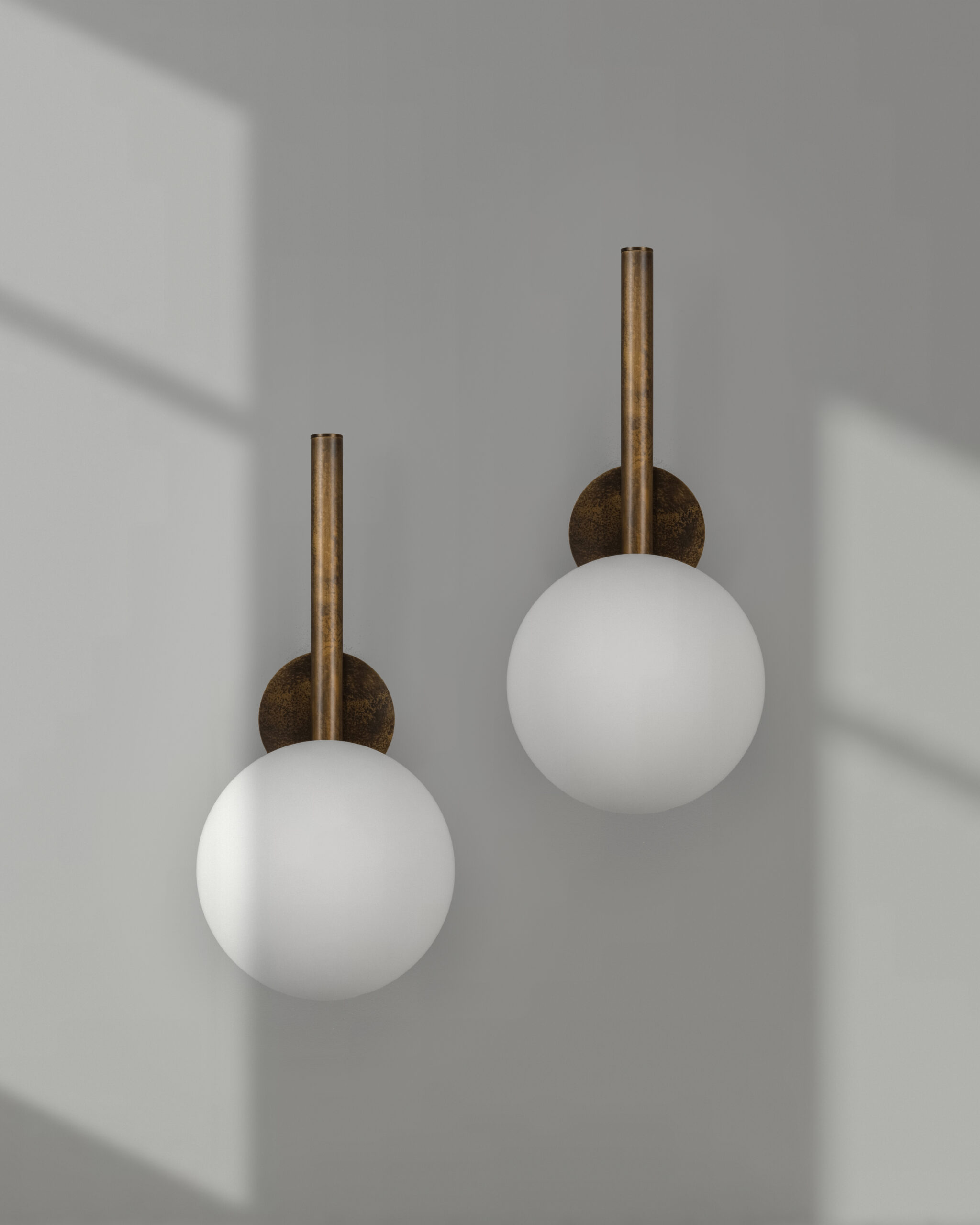 Applique murale Tubular à tige verticale et globe en verre par Schwung Applique murale Tubular à tige verticale et globe en verre par Schwung – Image 4