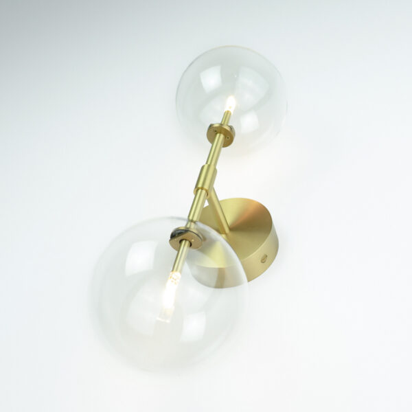Applique murale Dawn Dual à double globe en verre par Schwung – vue 2