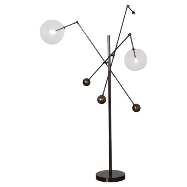 Lampadaire Milan 3 bras articulés avec globes en verre par Schwung