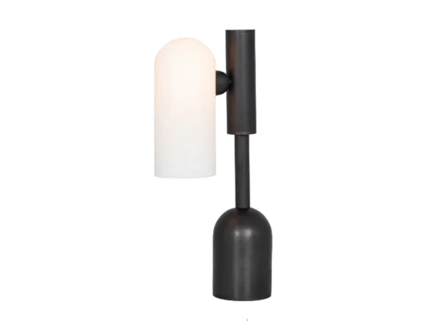 Lampe à poser Odyssey diffuseur en cloche en verre opalin par Schwung