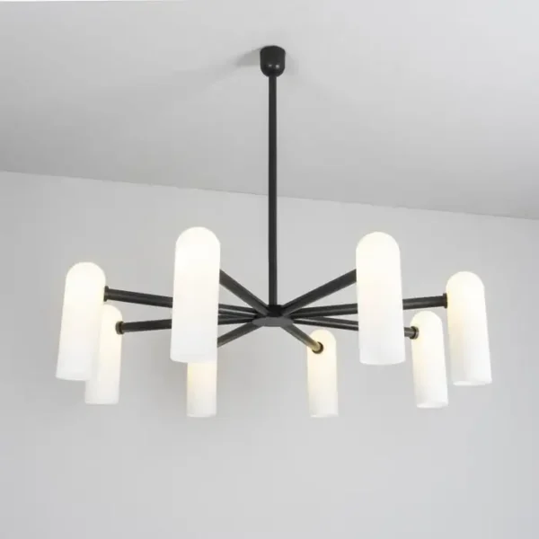 Suspension Odyssey Ronde à diffuseurs en verre opale par Schwung – vue 2
