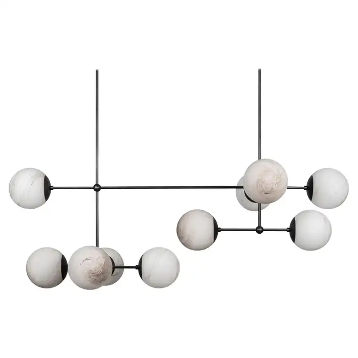 Suspension Armstrong linéaire avec globes en verre par Schwung