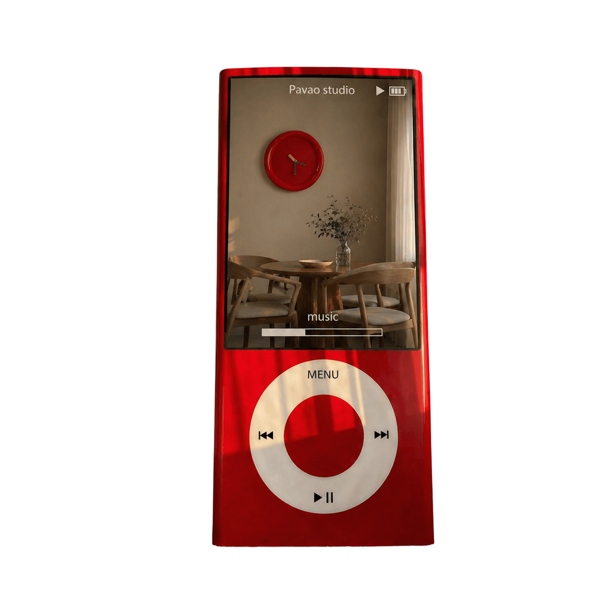 Miroir iPod Nano Géant – Miroir Original en Bois Massif Miroir Ipod géant sur fond blanc de la marque Pavao studio