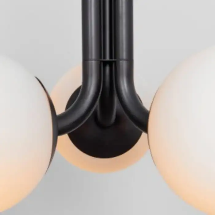 Suspension Tubular à 3 globes en verre opale par Schwung Suspension Tubular à 3 globes en verre opale par Schwung – Image 7