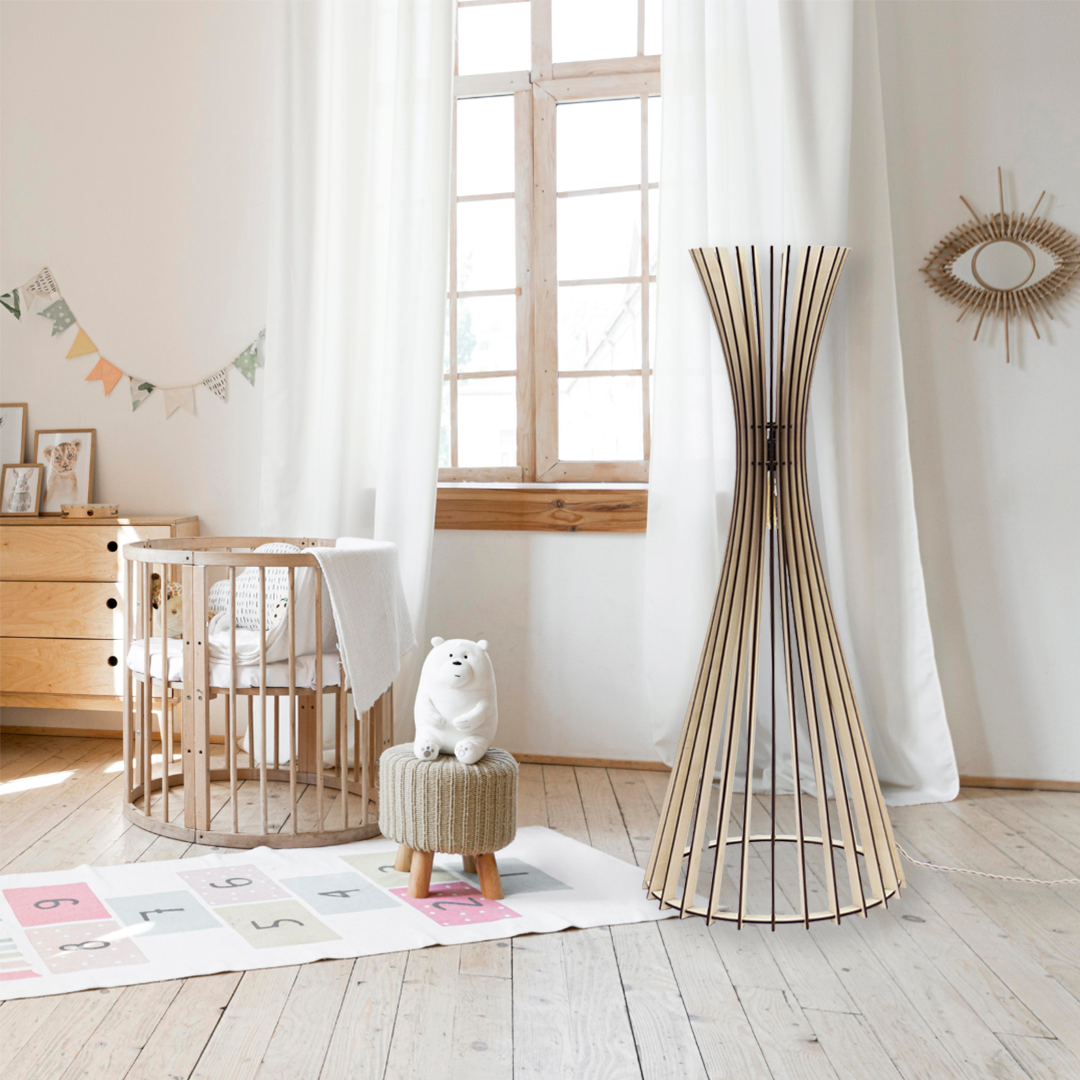 Lampadaire sculptural en bois Tipi x Atelier Loupiote Lampadaire sculptural en bois Tipi x Atelier Loupiote – Image 4