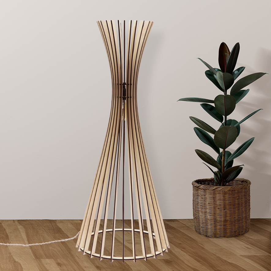Lampadaire sculptural en bois Tipi x Atelier Loupiote Lampadaire sculptural en bois Tipi x Atelier Loupiote – Image 5