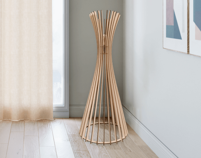 Lampadaire sculptural en bois Tipi x Atelier Loupiote Lampadaire sculptural en bois Tipi x Atelier Loupiote – Image 9
