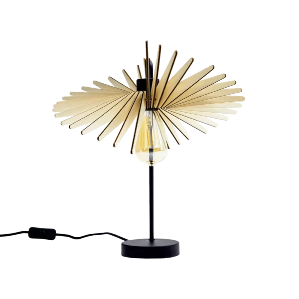 Lampe en bois : lampes à poser, lampadaires et luminaires Lampe à poser en bois Alba effet étoile x Atelier Loupiote – vue 2