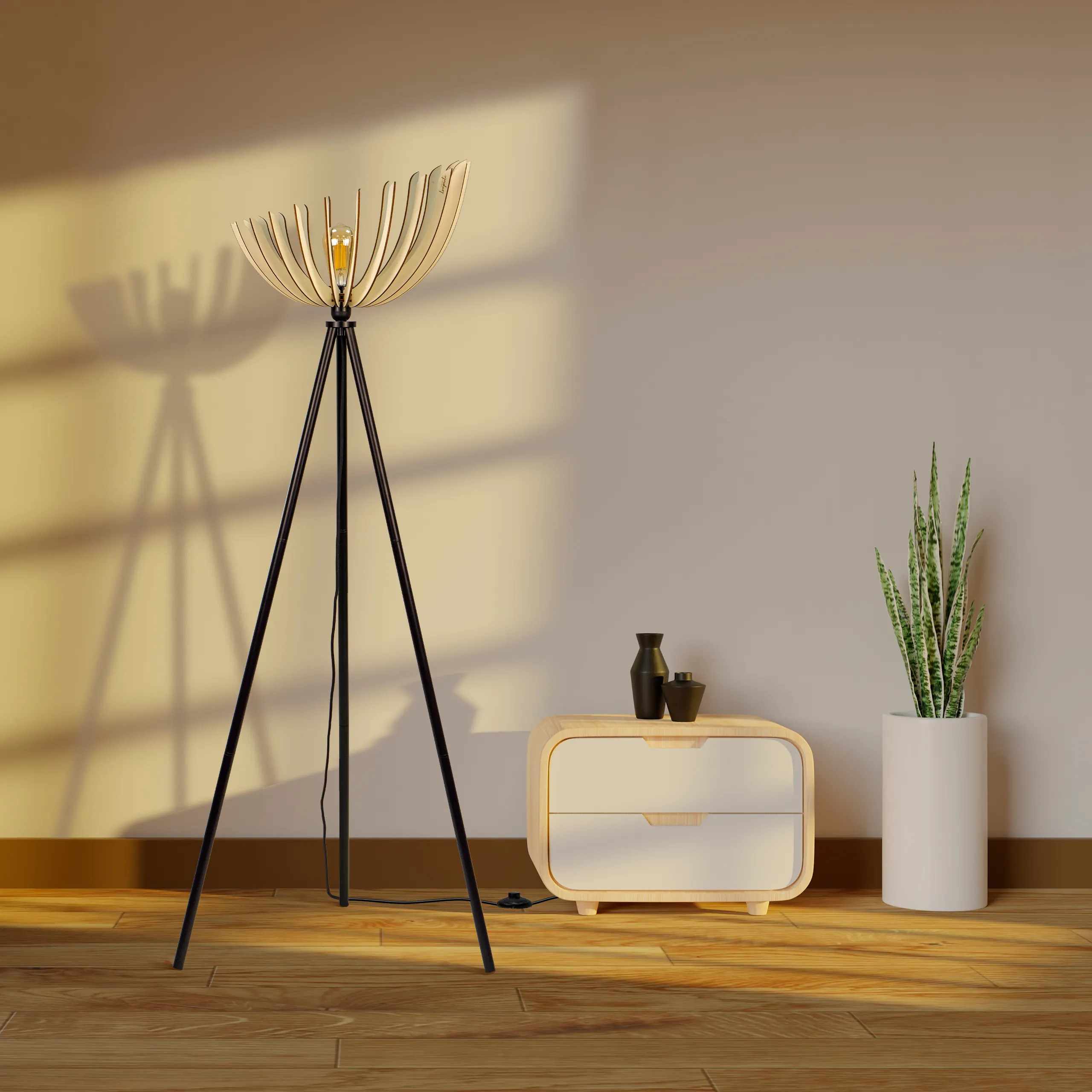 Lampadaire en bois moderne Athéna x Atelier Loupiote Lampadaire en bois moderne Athéna x Atelier Loupiote – Image 14