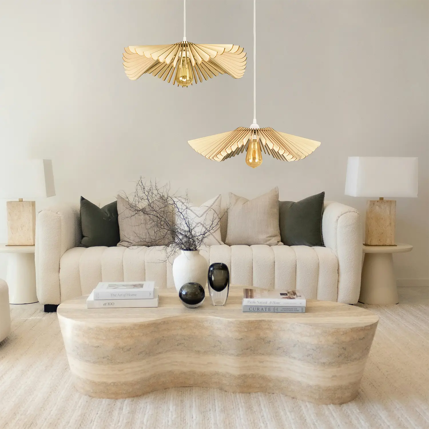 Suspension design bois florale Rose x Atelier Loupiote Suspension design bois florale Rose x Atelier Loupiote – Image 3