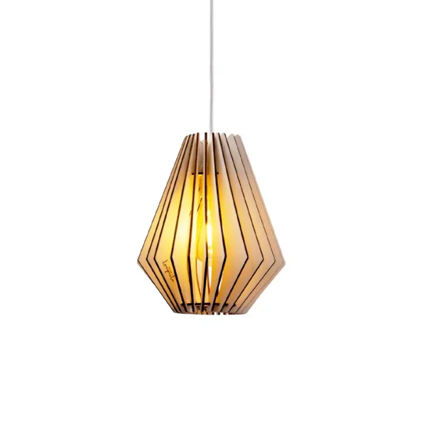 Suspension bois massif fait main Ambre x Atelier Loupiote – vue 2