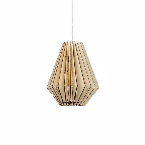 Suspension en bois facettée Ambre x Atelier Loupiote