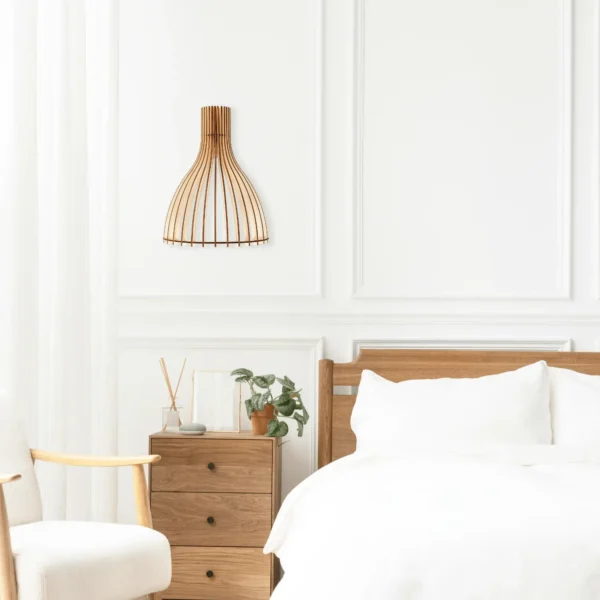Lampe en bois : lampes à poser, lampadaires et luminaires Applique design en bois Ariel x Atelier Loupiote – vue 2