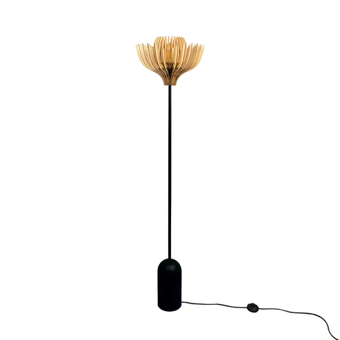 Lampadaire floral en bois Tullia x Atelier Loupiote