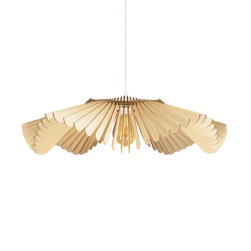 Suspension design bois florale Rose x Atelier Loupiote