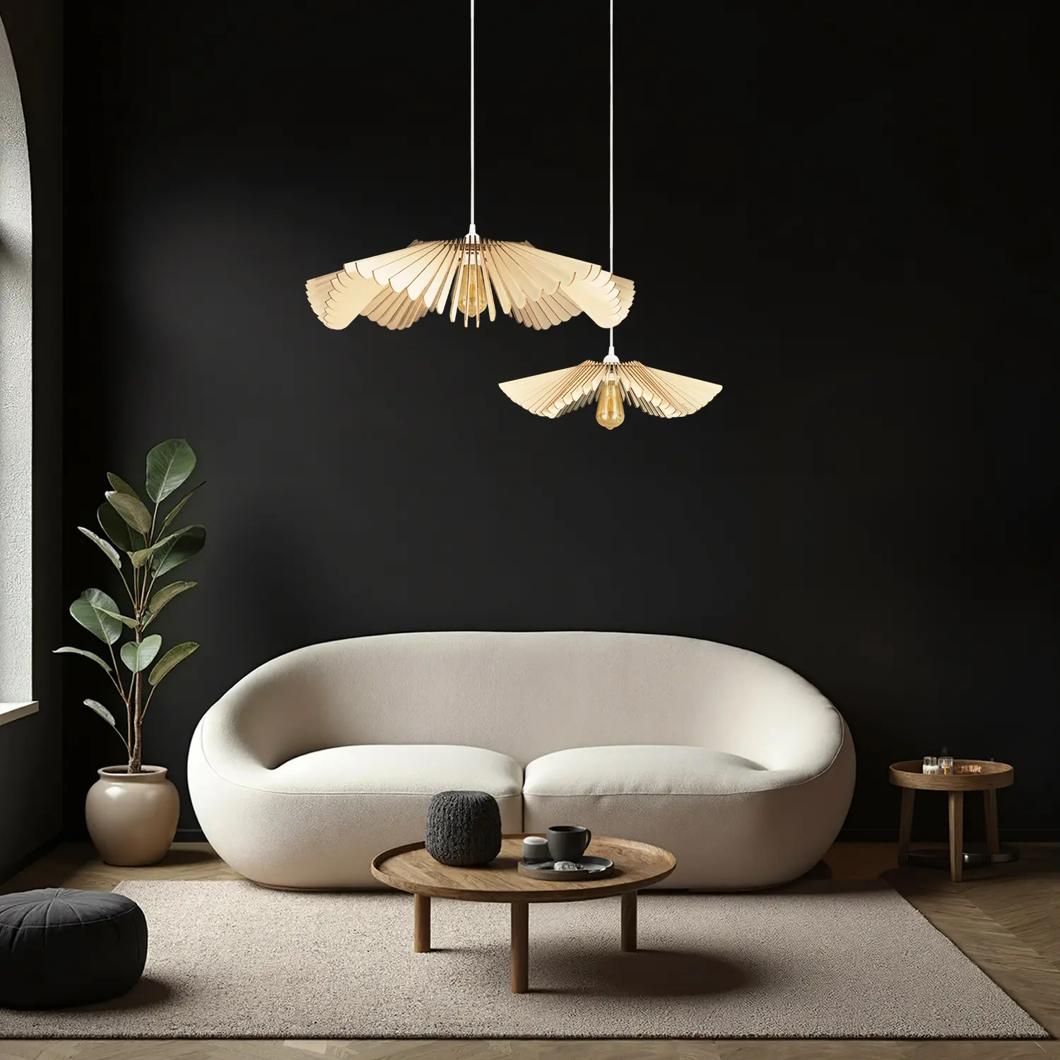 Suspension design bois florale Rose x Atelier Loupiote Suspension design bois florale Rose x Atelier Loupiote – Image 9