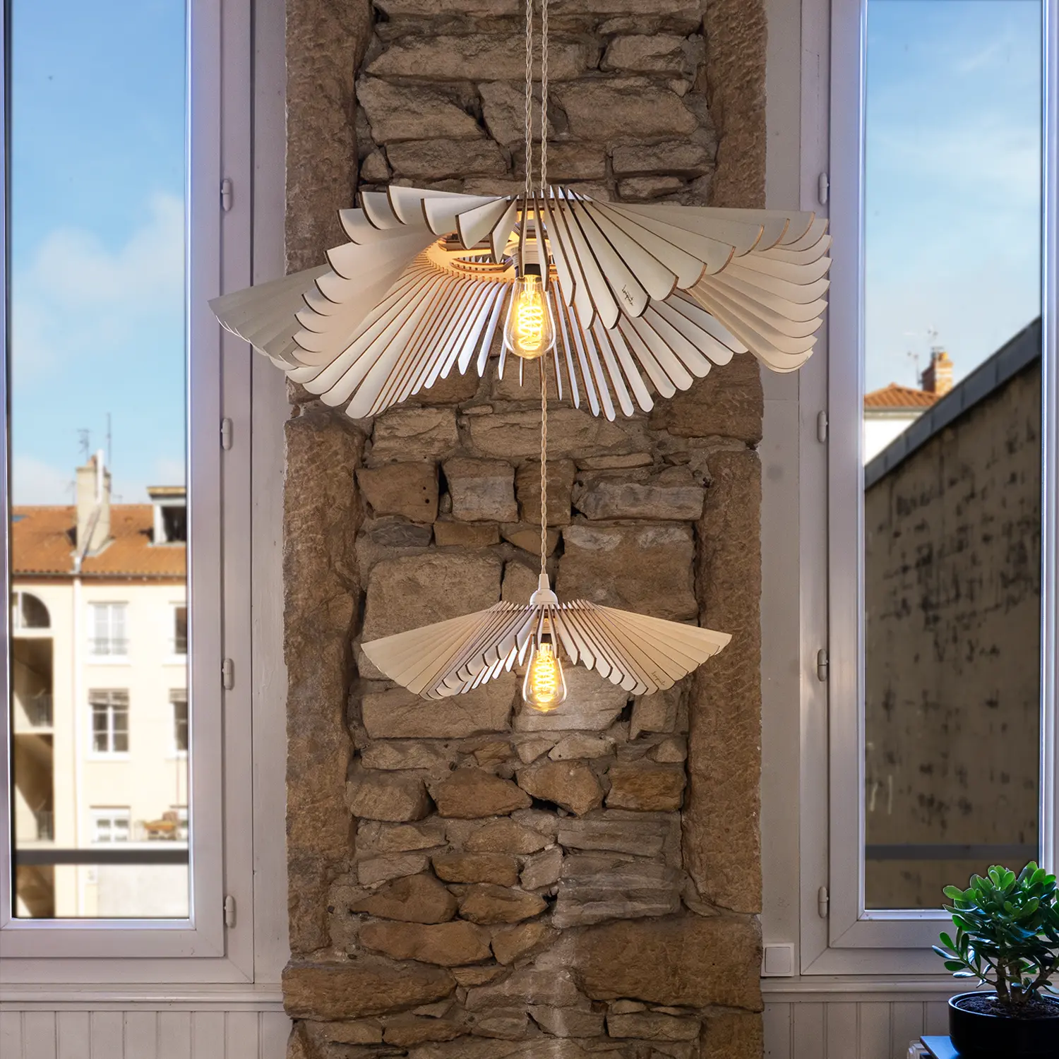 Suspension design bois florale Rose x Atelier Loupiote Suspension design bois florale Rose x Atelier Loupiote – Image 8