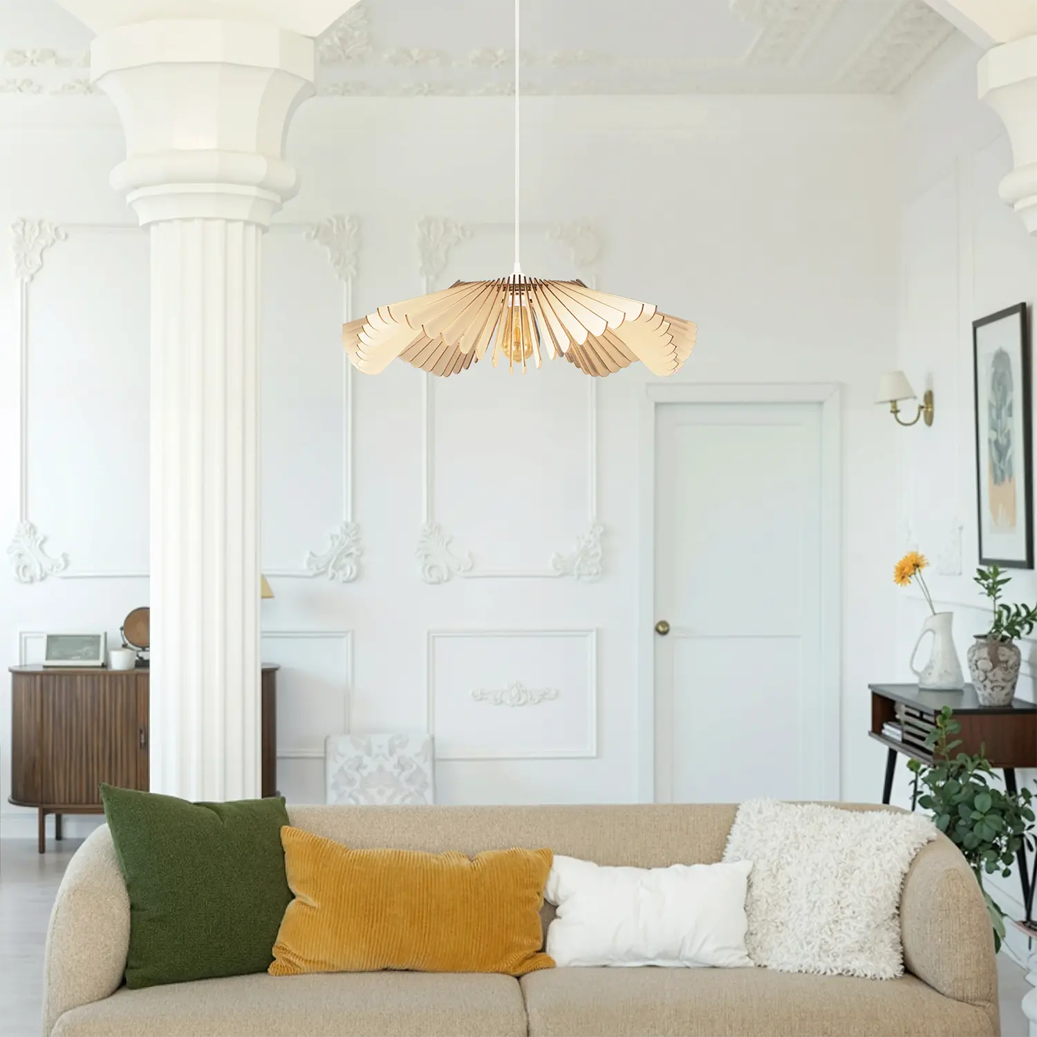 Suspension design bois florale Rose x Atelier Loupiote Suspension design bois florale Rose x Atelier Loupiote – Image 6