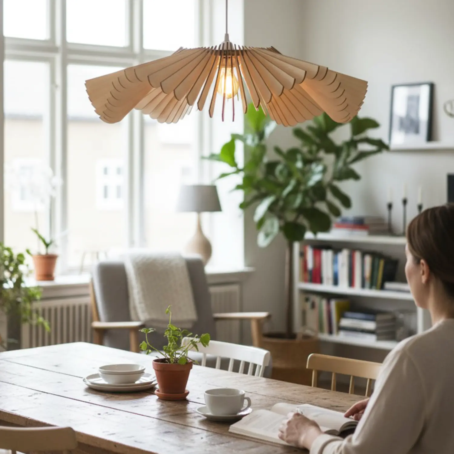 Suspension design bois florale Rose x Atelier Loupiote Suspension design bois florale Rose x Atelier Loupiote – Image 5