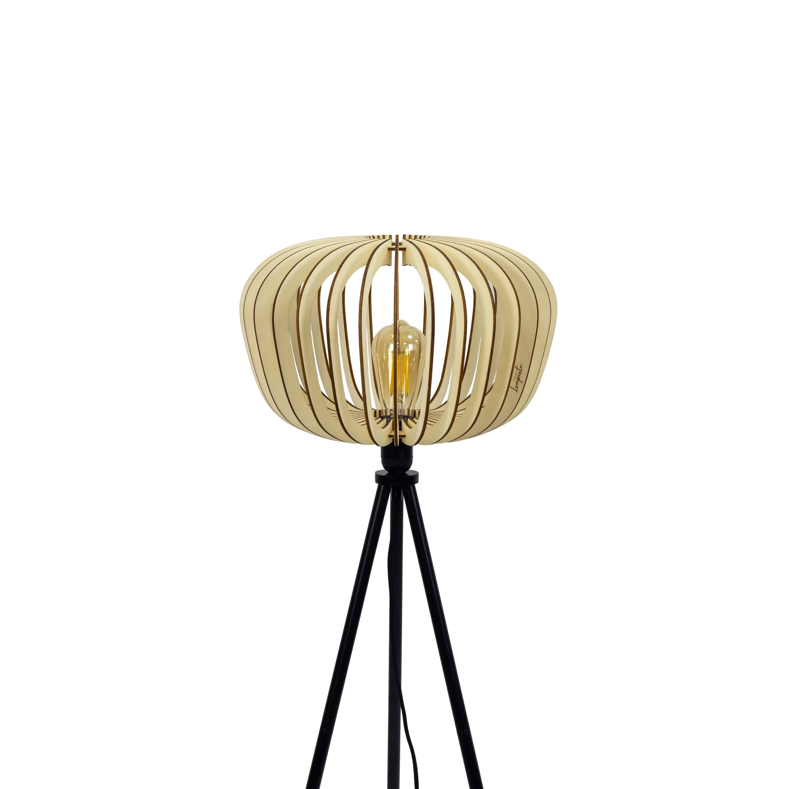 Lampadaire en bois Agathe avec abat-jour cage x Atelier Loupiote Lampadaire en bois Agathe avec abat-jour cage x Atelier Loupiote – Image 7