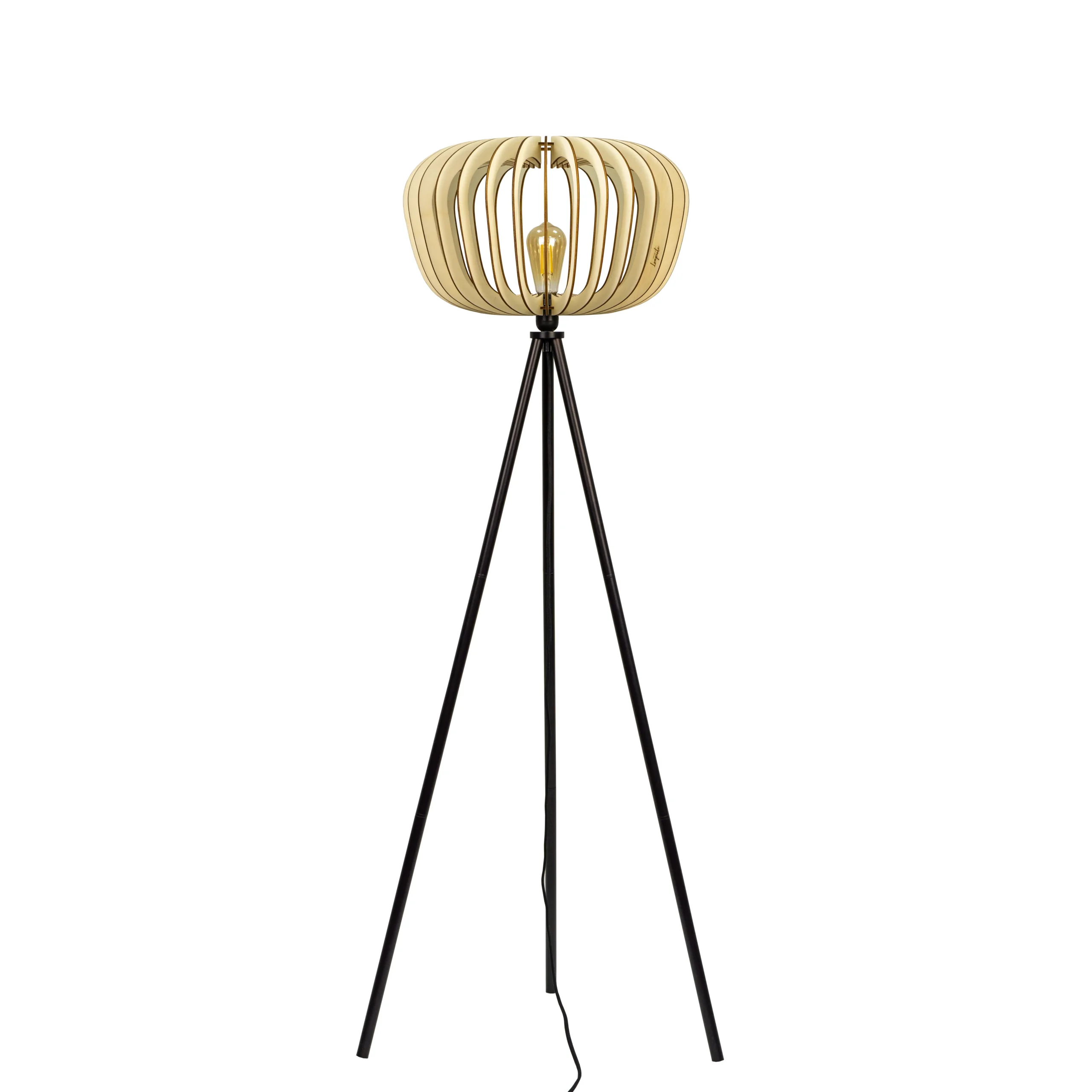Lampadaire en bois Agathe avec abat-jour cage x Atelier Loupiote Lampadaire en bois Agathe avec abat-jour cage x Atelier Loupiote – Image 4