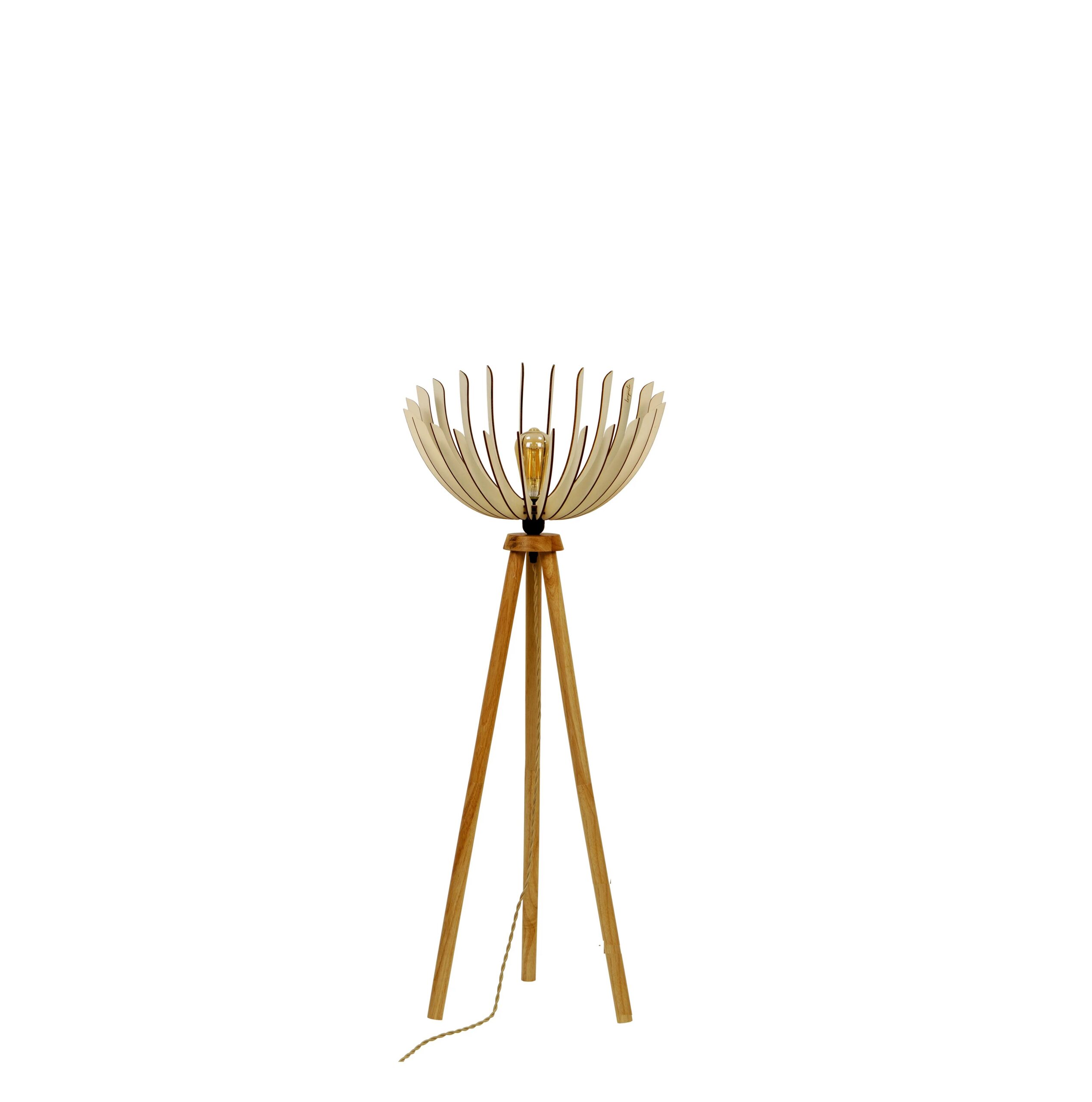 Lampadaire en bois moderne Athéna x Atelier Loupiote