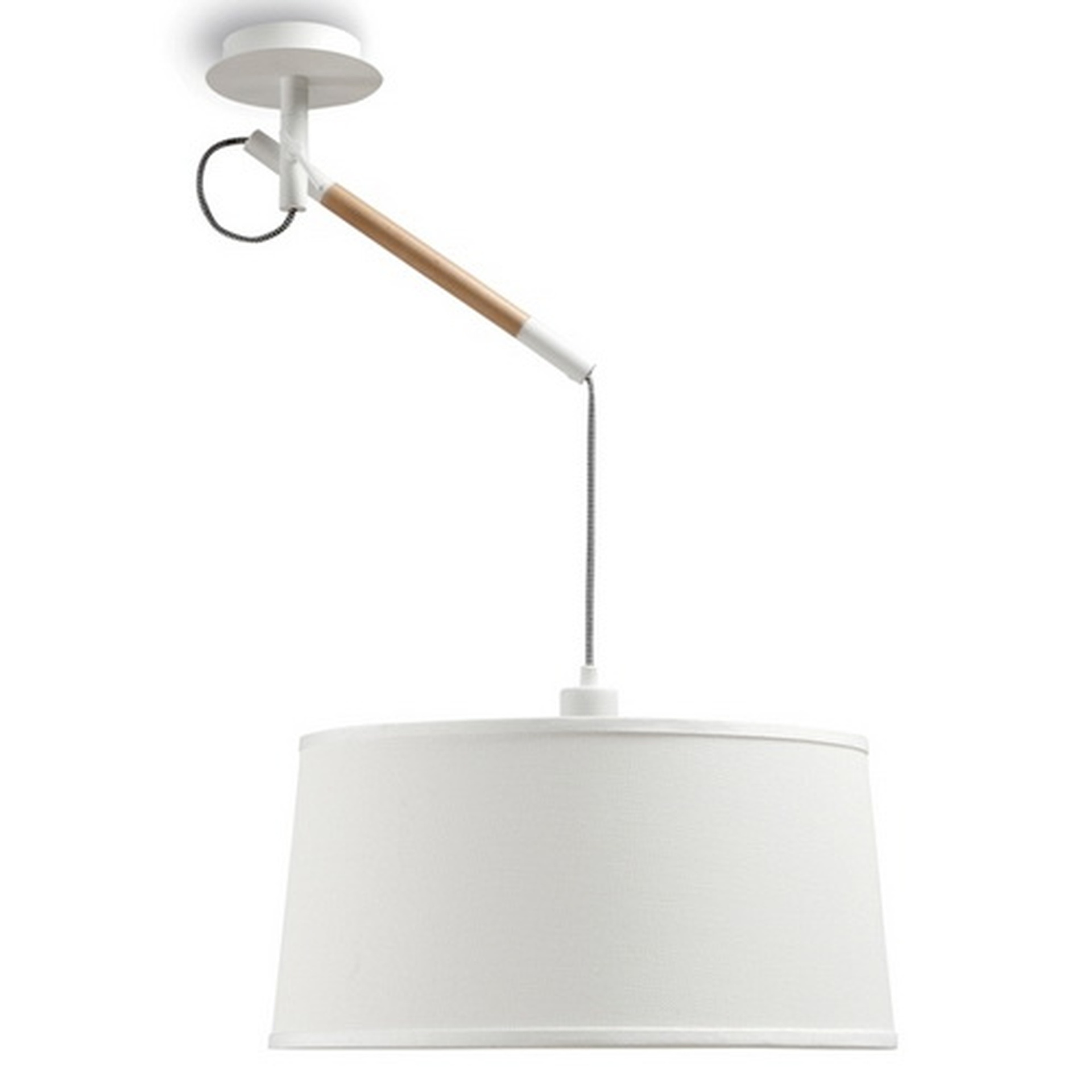 suspension bois et tissu nordica