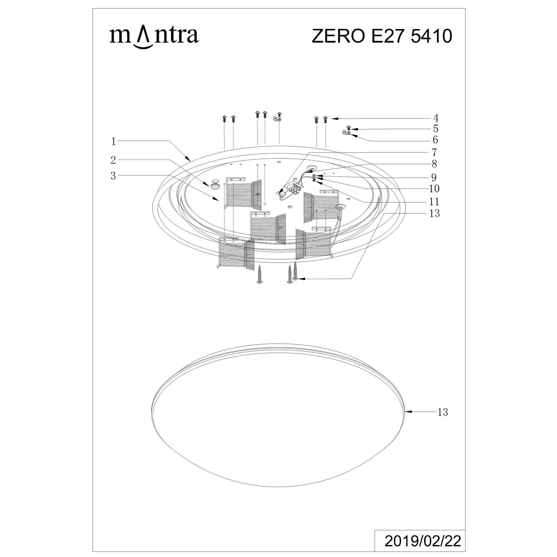 Plafonnier Rond Zero E27 par Mantra plafonnier rond zero e27 mantra