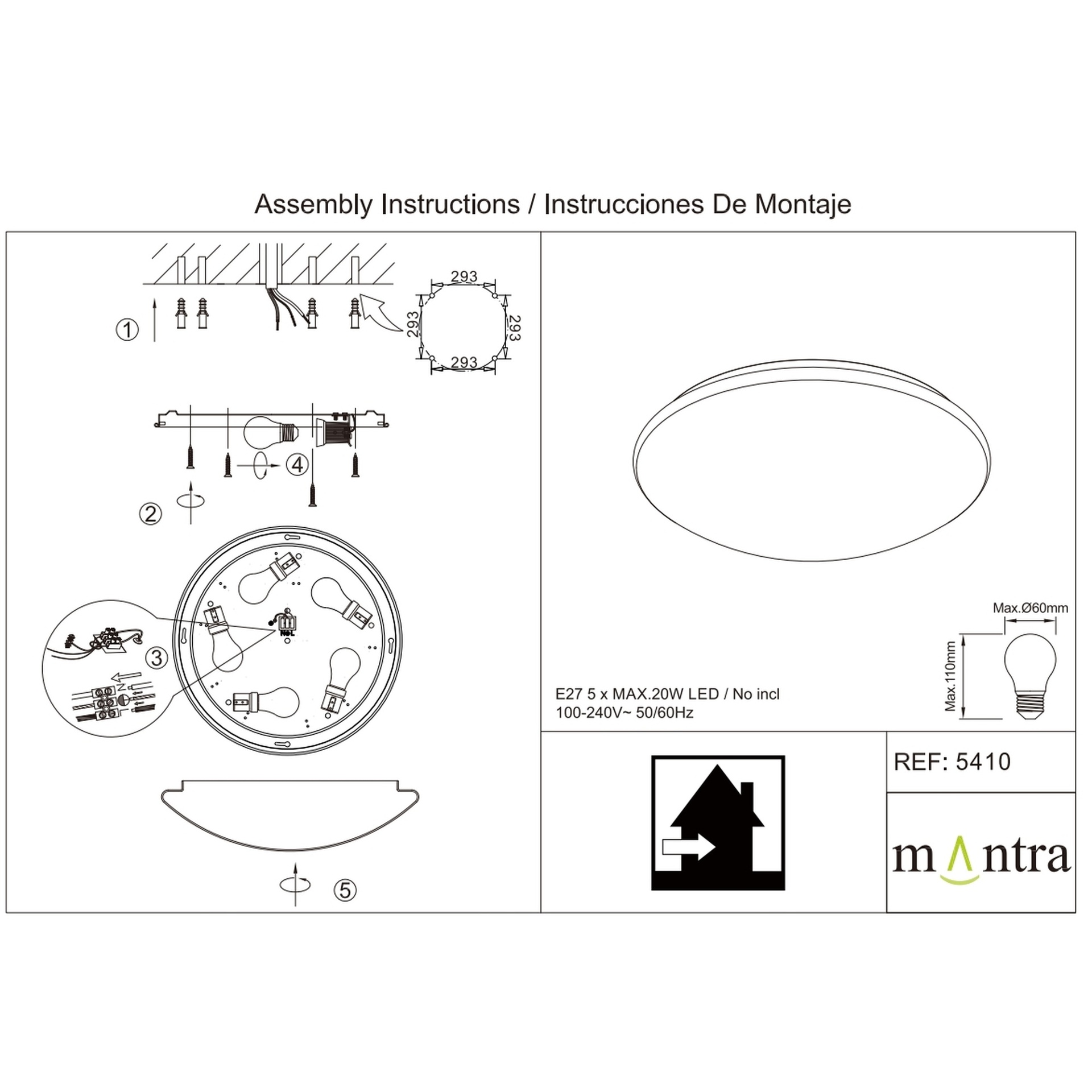 Plafonnier Rond Zero E27 par Mantra plafonnier rond zero e27 mantra