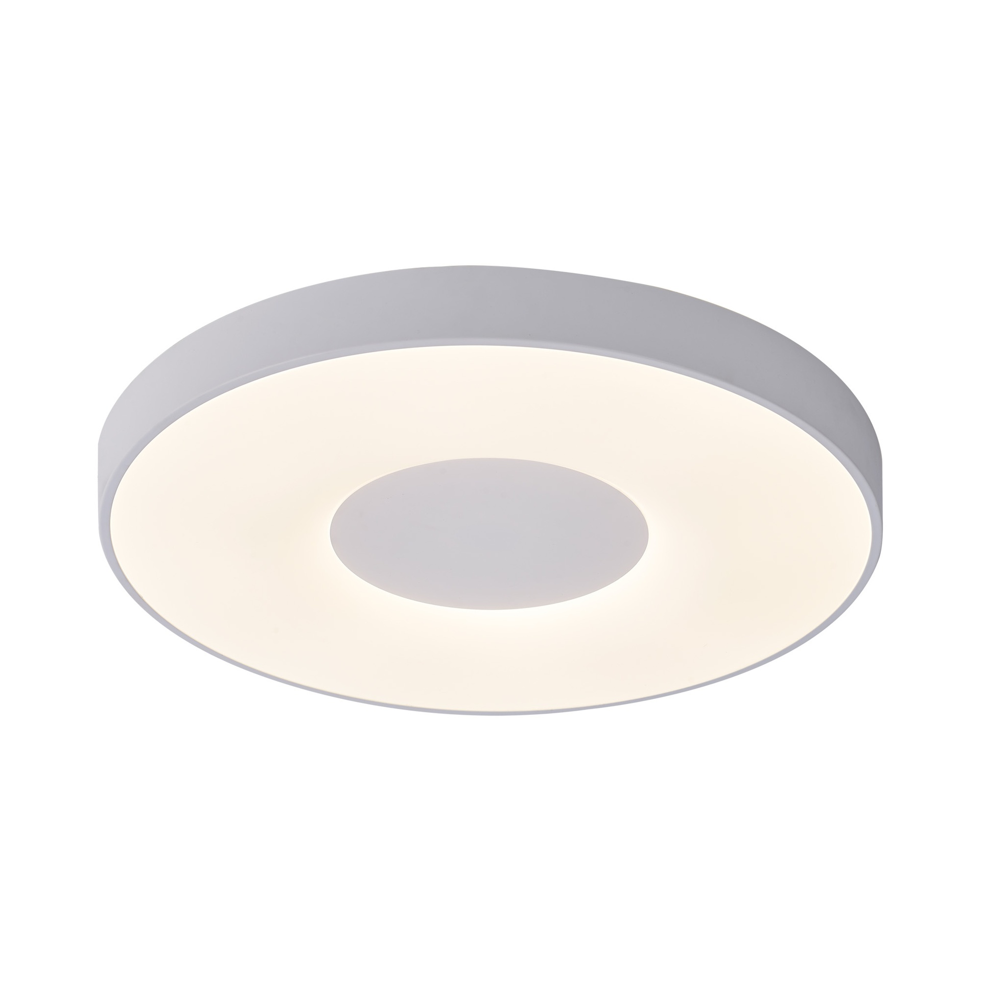 plafonnier rond bois coin mantra blanc