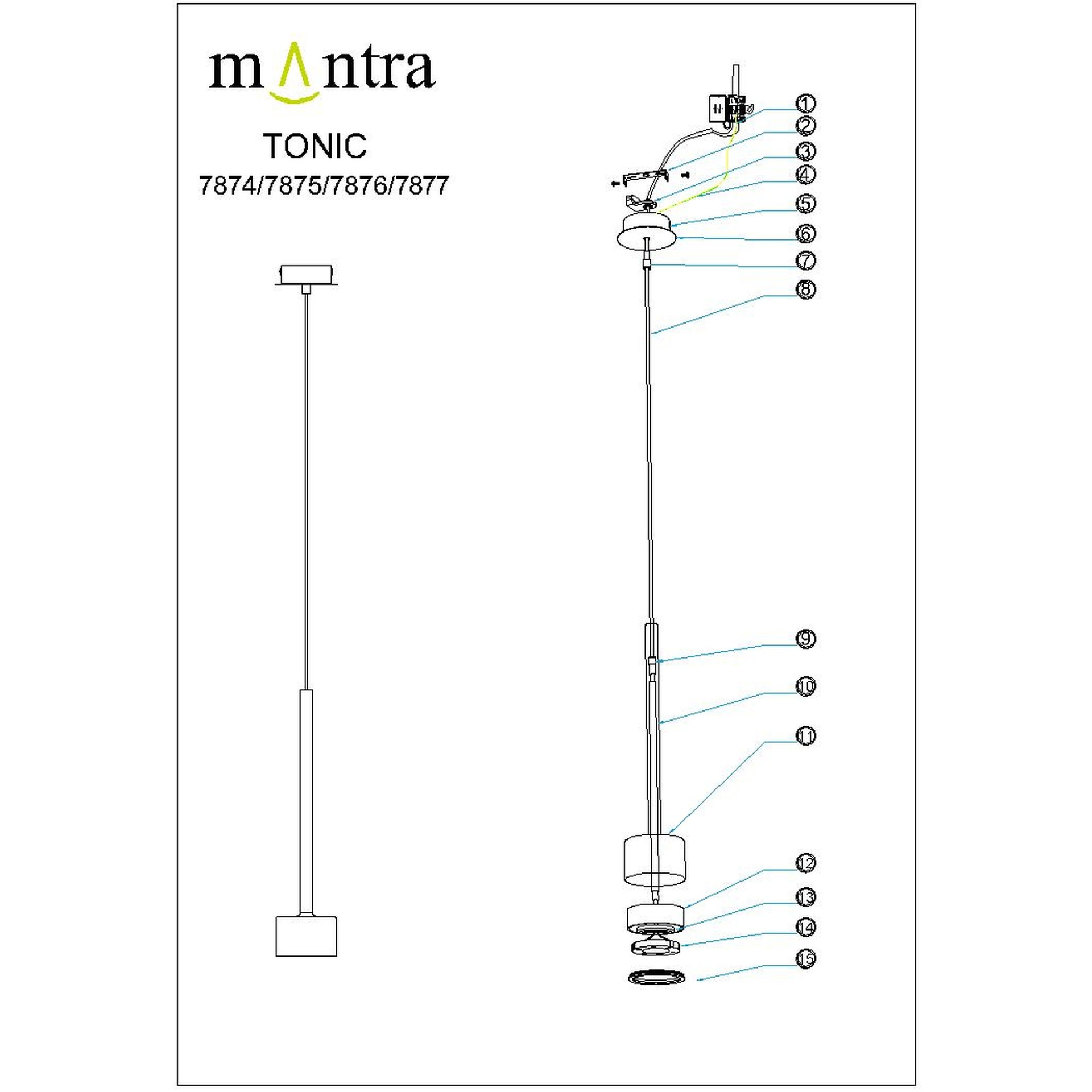 Suspension Tonic 1 Lumière par Mantra suspension tonic mantra