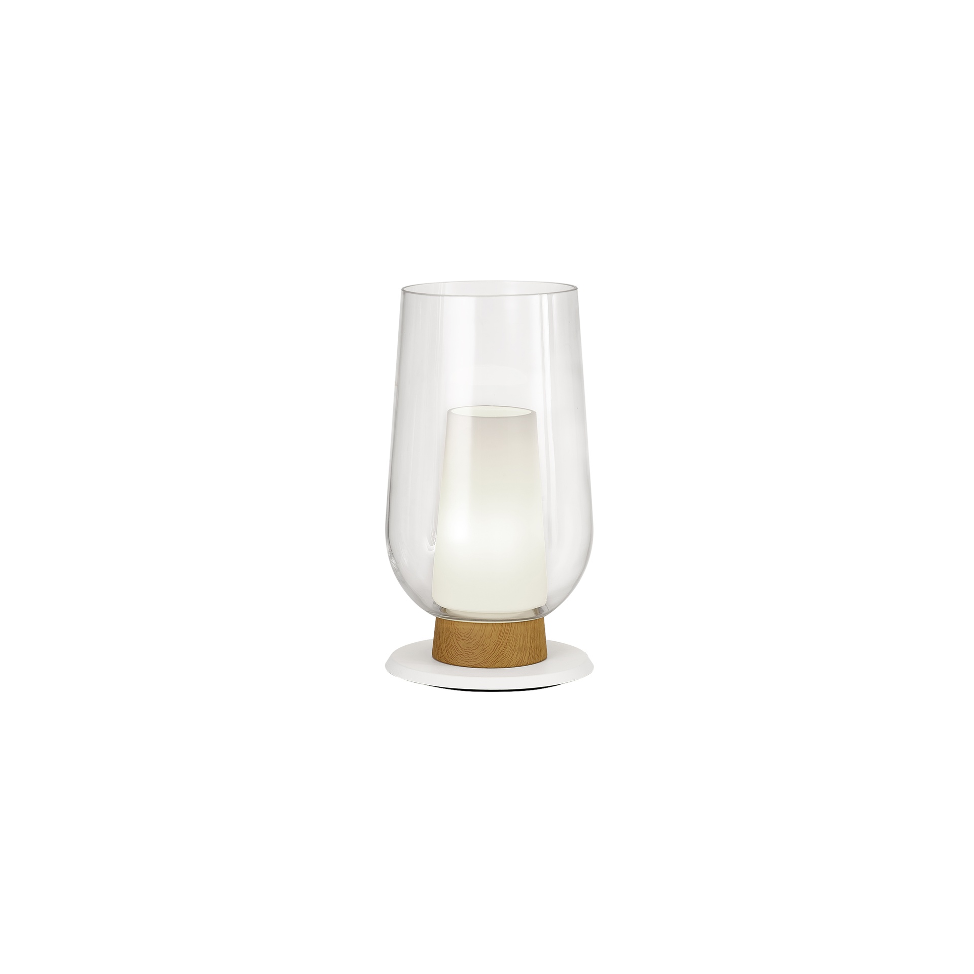 lampe de chevet verre nora mantra blanc bois