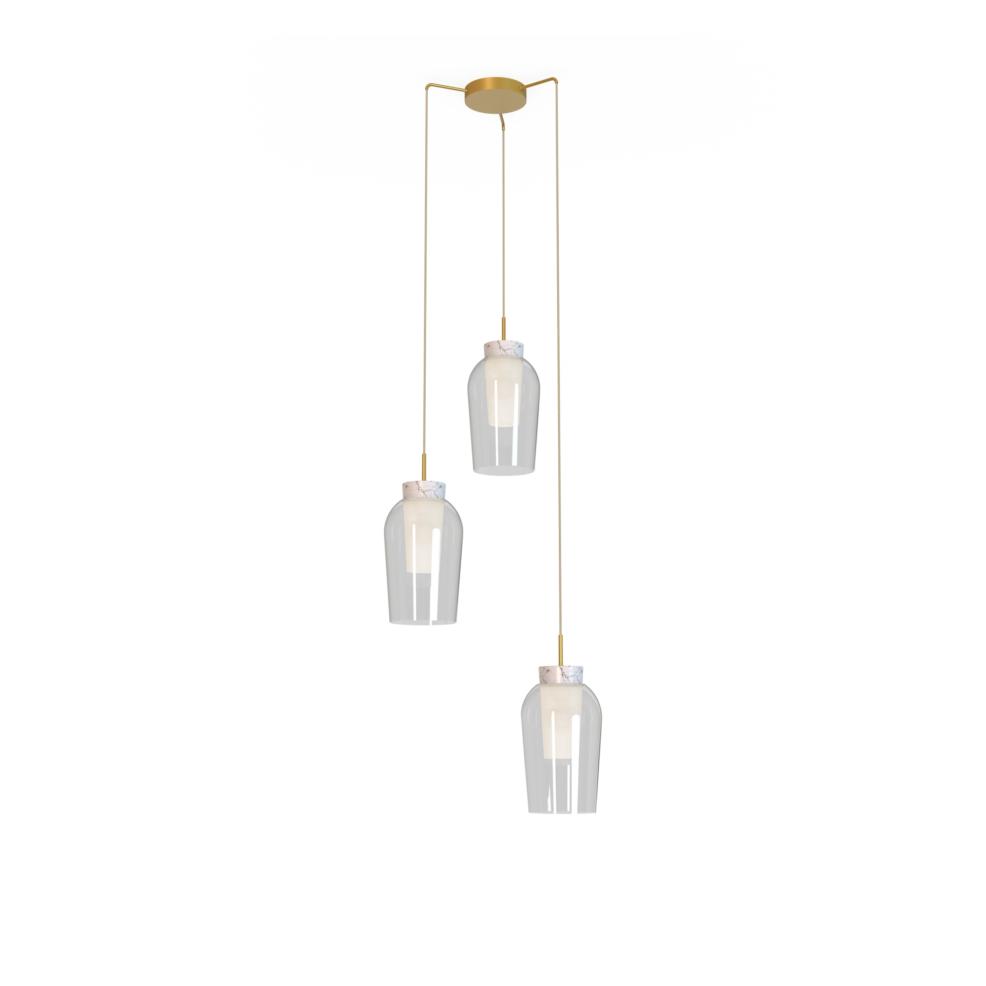 Suspension Cascade Nora 3 Lumières par Mantra suspension multiple verre