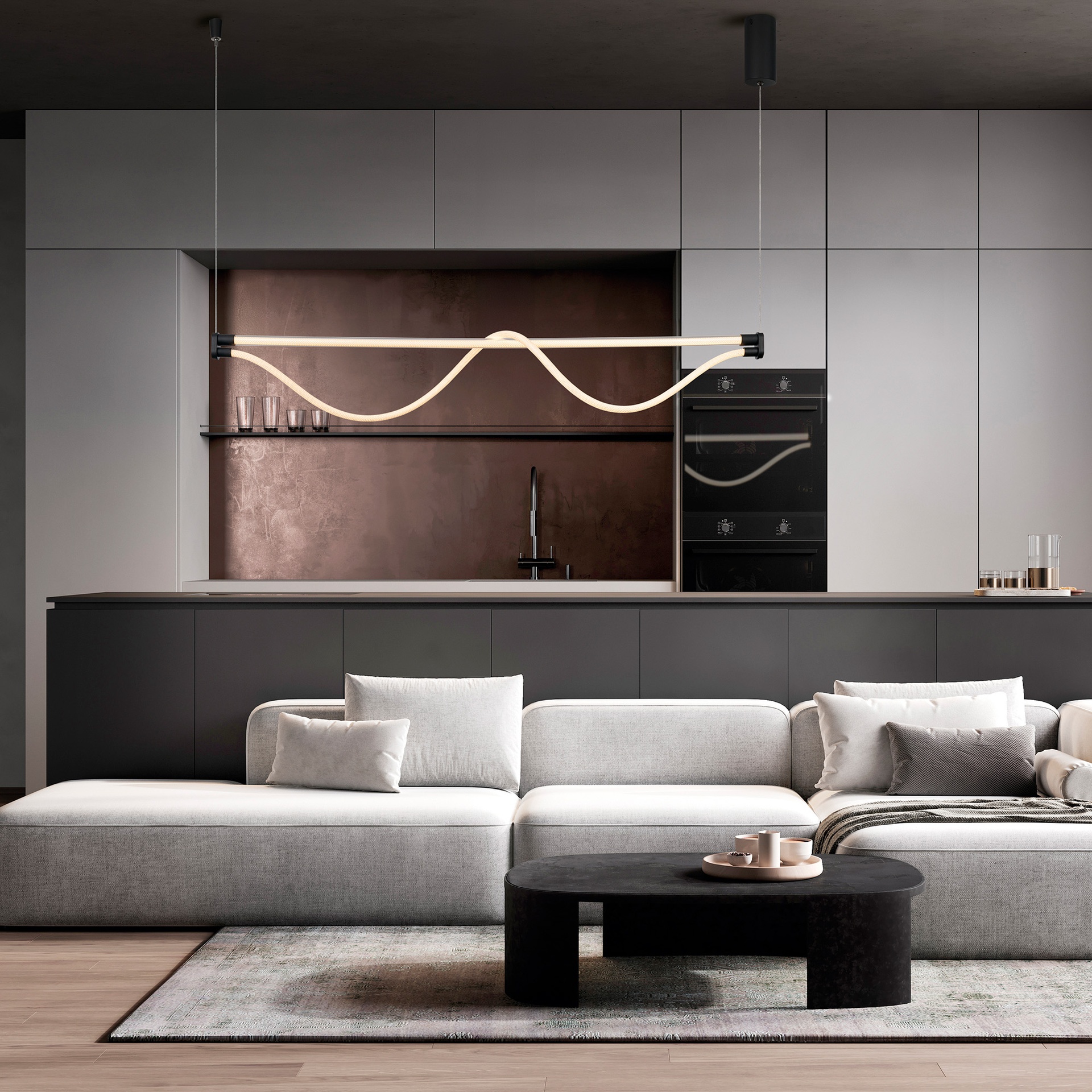 grande suspension design salon fugaz ambiance