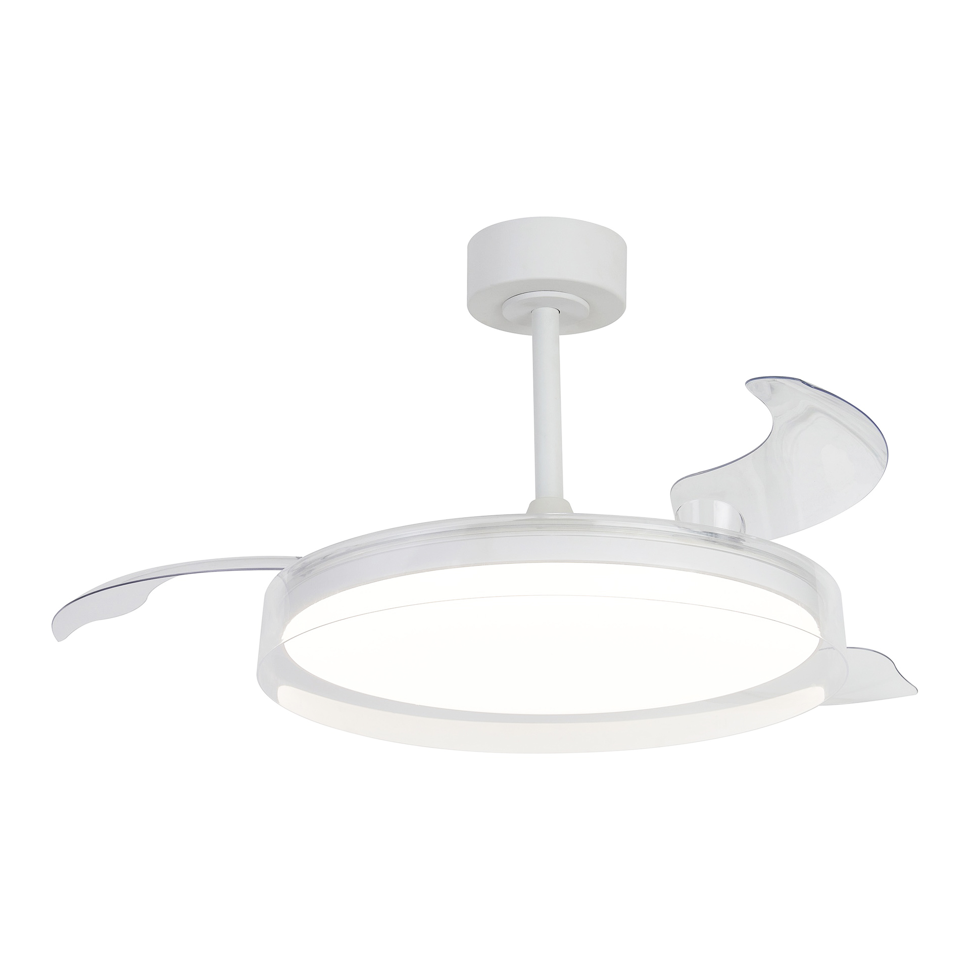 ventilateur plafond avec eclairage glass fan mantra